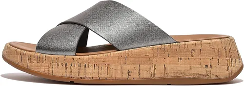 Vista 4 de FitFlop F-Mode Metálico CueroCorcho Flatform Cross Slides