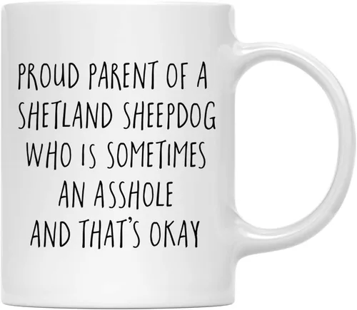 Vista 95 de Andaz Press Funny Dog - Taza de café de 11 onzas, regalo de broma, orgulloso padre de un afenpinscher que es a veces un gilipollas y eso está bien