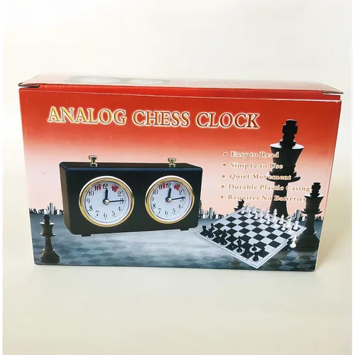 Vista 4 de Temporizador de ajedrez analógico profesional, reloj de juego de cuenta hacia arriba sin batería para ajedrez internacional I-GO Shogi, temporizador