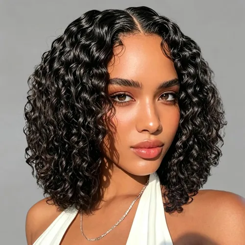Vista 7 de Curly Bob Wig Human Hair 13x4 Hd Lace Front Wigs Human Hair Pre Plucked 10