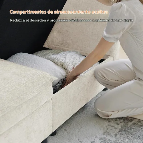 Vista 4 de HULALA HOME Sofá seccional modular, sofá grande en forma de U de 8 asientos con otomano de almacenamiento, sofá cómodo de chenilla con asiento