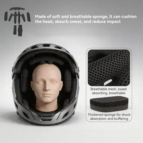 Vista 2 de Kit de acolchado para casco, juego de almohadillas de espuma universales para bicicleta, almohadillas de espuma de repuesto para bicicleta