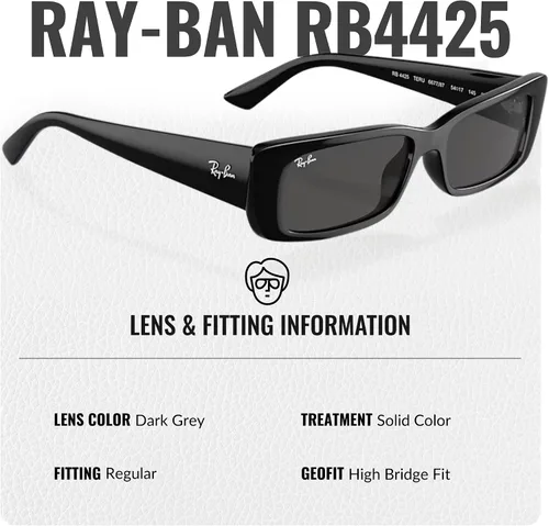Vista 5 de Ray-Ban RB4425 TERU BIO-BASED Rectangle Shaped Sunglasses for Men & Women with Official RAYBAN Eyewear Kit