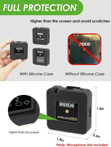 Vista 3 de YOUSHARES Funda de silicona para Rode Wireless GO II/Wireless PRO/Wireless ME, funda de protección de silicona compatible con el sistema