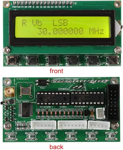 Vista 4 de Walfront Kit receptor de radioaficionado de onda corta digital AD9850 Placa de módulo con pantalla LCD generador DDS 6 bandas 0 ~ 55MHz