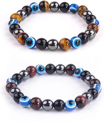 Vista 12 de Triple Protection Bracelet, CARPDIM Evil Eye bracelet and Black Obsidian evil eye Beads Bracelet for Men Women Healing Bracelets Bring Good Luck