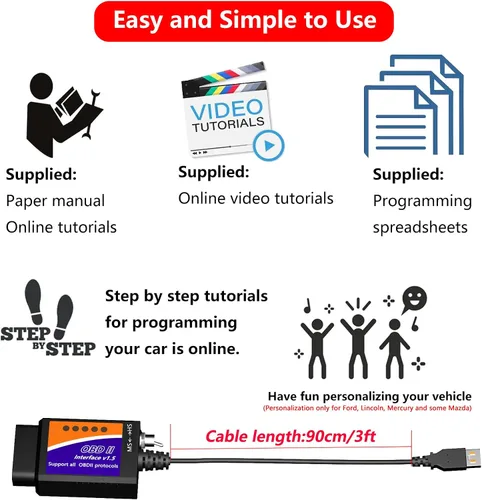Vista 8 de Herramienta de diagnóstico de cable OBD2 a USB MOCATEC ELM327 OBD2 lector de códigos escáner ELM 327 interfaz USB OBD a USB adaptador conector OBD2