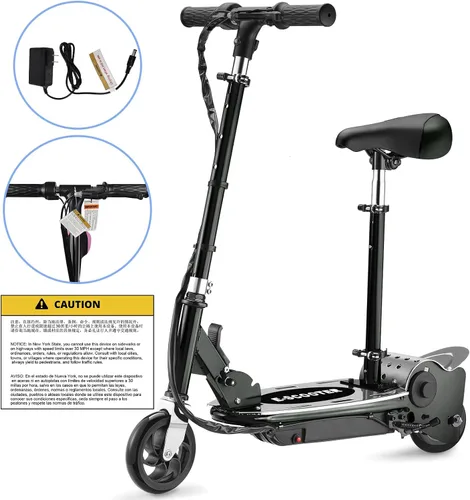 Vista 8 de Electric Scooter with Seat, Adjustable Height for Kids Ages 6-12, up to 10mph ＆ 155lbs Max Load, Removable Seat 2 Riding Styles