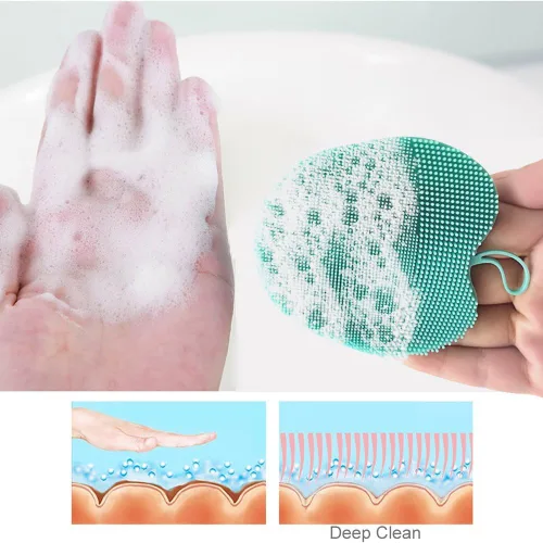 Vista 5 de INNERNEED Juego de cepillos de limpieza facial de silicona suave, almohadilla exfoliante suave y masajeadora, diseño antideslizante para eliminación