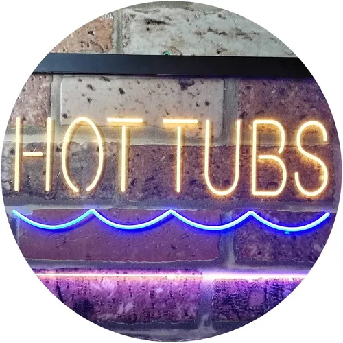 Vista 19 de ADVPRO Hot Tubs Supply Dual Color LED Neon Sign Blue & Red 12" x 8.5" st6s32-i3375-br