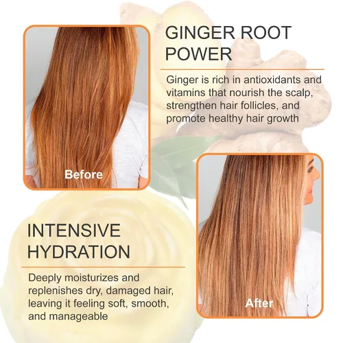 Vista 4 de Relaxcation Barra acondicionador de aceite de raíz de jengibre y camelina, hidratante y crecimiento del cabello, hecha a mano en Estados Unidos