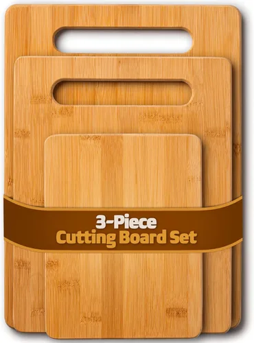 Vista 5 de Tabla de cortar de bambú con asas y ranuras para jugos, 12 x 9 x 0.47 pulgadas, tabla de cortar de cocina de madera carbonizada