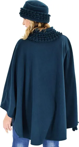 Vista 2 de Le Moda - Abrigo polar con forro polar con guantes y sombrero a juego Colección de invierno Talla única