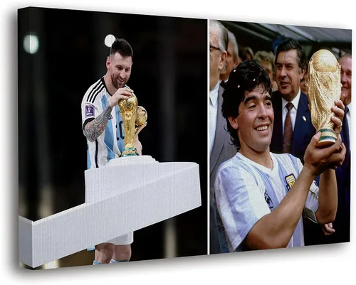 Vista 10 de SpiritualHands Lionel Messi - Póster en lienzo de Messi Argentina, póster de fútbol de Leo Messi para dormitorio de niños, 8 x 12 pulgadas, listo