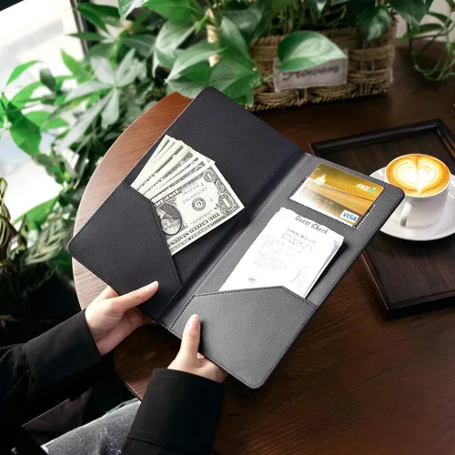 Vista 6 de CoBak Presentadores de Cheques para Restaurante, Soporte para Tarjetas de Cheques de Invitados, Soporte para Facturas de Restaurante, Presentadores