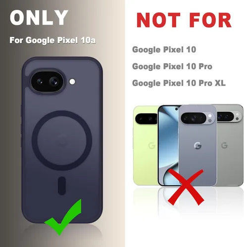 Vista 1364 de Funda para Google Pixel 10 Pro XL, cubierta magnética mate, color negro Fit for MagSafe, Screen Protector included, Shockproof Military Grade
