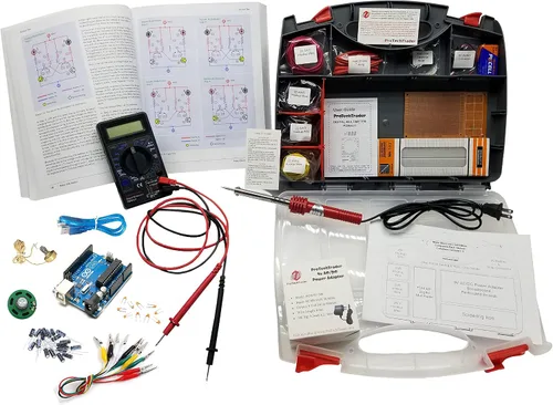 Vista 5 de Make: Kit de Electrónica Tercera Edición 1 Deluxe - Principiante, Intermedio y Avanzado (Adolescente - Adulto) Paquete de Componentes que Sigue
