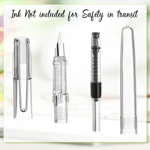 Vista 4 de 16 bolígrafos estilográficos desechables recargables para escribir punta fina, pluma de tinta de firma con pistón, para caligrafía, pintura, dibujo