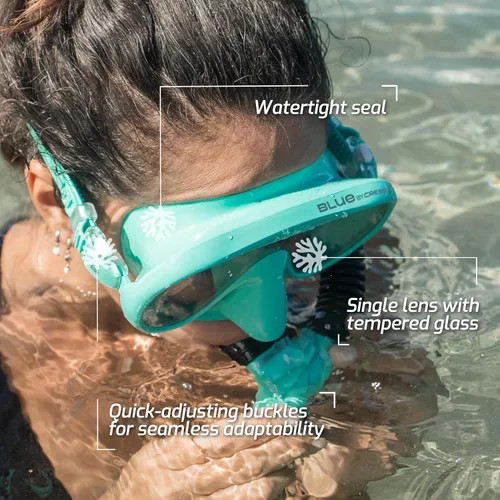 Vista 4 de Cressi Máscara de buceo sin marco para adultos - Lente mono de visión ancha - bajo volumen interno - Silicona suave pura - Musa: diseñado en Italia