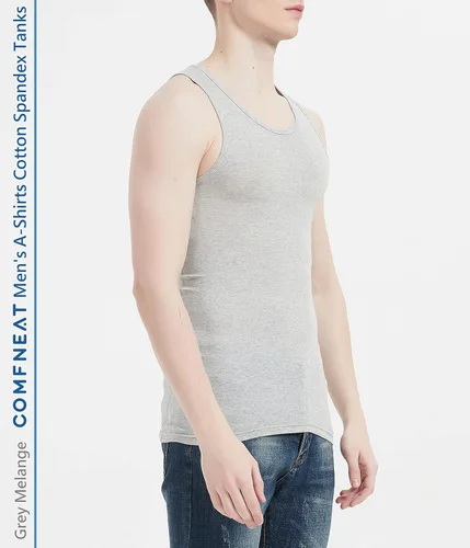 Vista 5 de Comfneat Paquete de 6 camisetas sin mangas de algodón y elastano para hombre