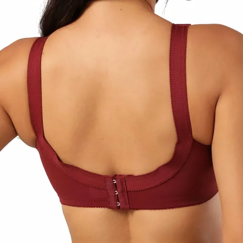 Vista 4 de TELIMUSSTO Sujetador de encaje floral para mujer, talla grande, sujeción firme, sin alambre, sin relleno, cobertura completa, minimizador