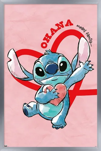 Vista 11 de Trends International Disney Lilo and Stitch - Póster de pared de corazones, 22.4 pulgadas de largo x 14.7 pulgadas, versión enmarcada en madera