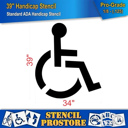 Vista 2 de Plantilla para estacionamiento – 39 pulgadas – Plantilla ADA para discapacitados (4 "trazos) – 39 pulgadas x 34 pulgadas x 1/8 pulgadas (128 mil)