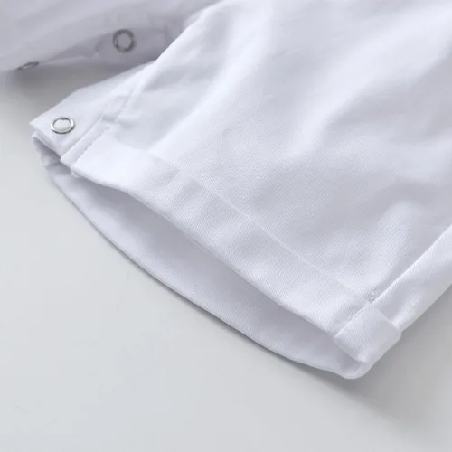 Vista 6 de Conjunto de ropa de caballero para bebé, camisa infantil+pantalones cortos+pajarita+tirantes