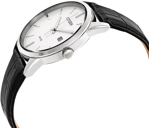 Vista 4 de Citizen, reloj casual de cuarzo, de acero inoxidable y piel, para hombre, negro (modelo BI5000-01A)