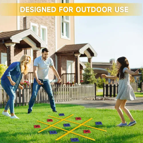 Vista 5 de VANPET Giant Tic Tac Toe Bean Bag Toss Games for Kids Adults Family, Large Outside Lawn Yard Backyard Carnival Field Day Game, Beach Picnic Camping