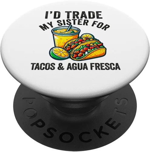 Vista 6 de Tacos y agua Fresca Fun Amante de la comida mexicana Comida Mexicana PopSockets MagSafe PopGrip para iPhone