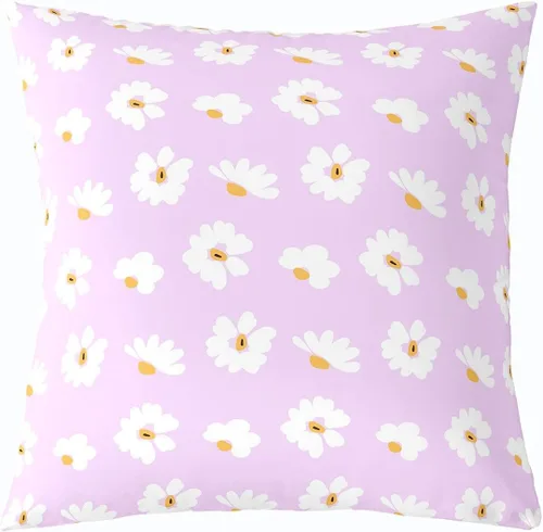 Vista 12 de Pack of 1 Daisy Florals Throw Pillow Cover,Cartoon Wildflowers Square Cushion Case Set Retro Country Style Decor Throw Porch Pillow Cases for Living