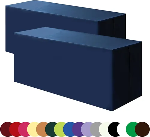 Vista 8 de BLACK-4FT Mantel ajustado cubiertas de mesa para mesas rectangulares de 4 pies - Resistente al agua, lavable, tela de poliéster, manteles
