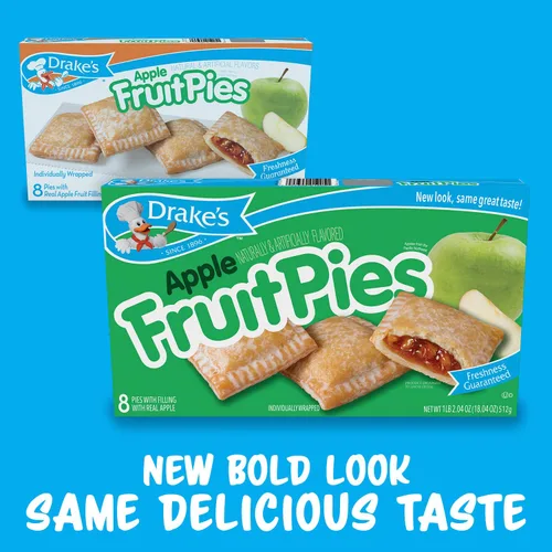 Vista 7 de Drake's Fruit Pies 32 pasteles envueltos individualmente de manzana, 4 onzas
