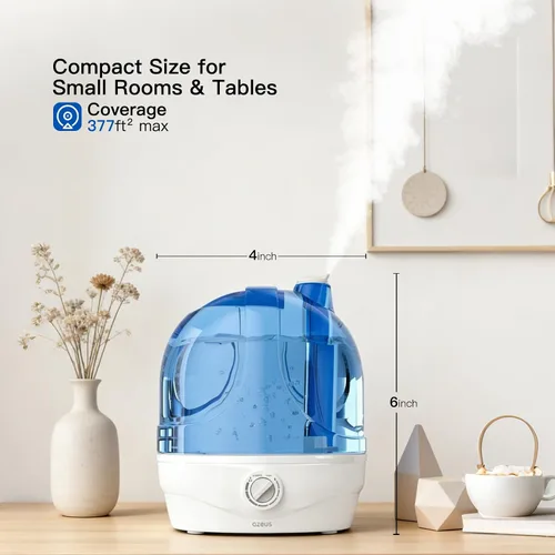 Vista 7 de AZEUS Humidificadores, humidificador ultrasónico de niebla fría de 2.8 litros para habitación grande, para la oficina, humidificadores silenciosos