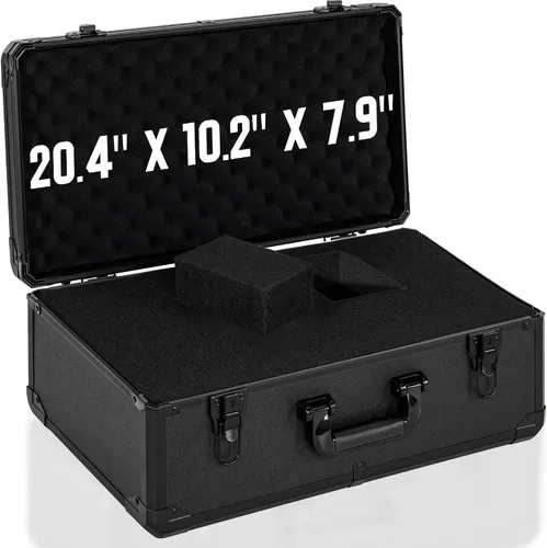 Vista 13 de Estuche de transporte de 11 pulgadas con espuma precortada en cubitos personalizable, carcasa de aluminio, construcción robusta de aleación