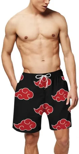 Vista 2 de Pantalones cortos de anime para hombre, pantalones cortos de anime para hombre, pantalones cortos de playa, trajes de baño para hombre