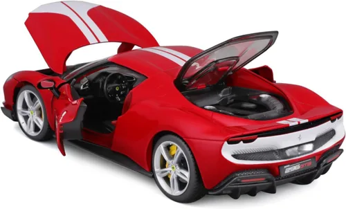 Vista 3 de Maisto 1:18 Race & Play Ferrari 296 GTB Assetto Fiorano Rojo