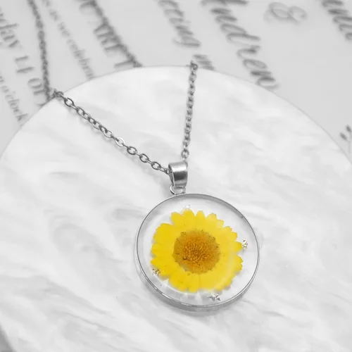 Vista 167 de Pressed Flower Necklace Gift for Women Personalized Handmade Necklaces Birth Flower Necklace