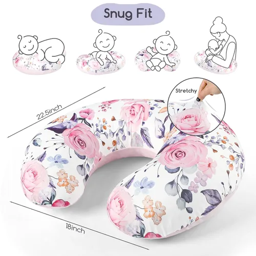 Vista 5 de Funda de almohada de lactancia, 1 unidad, funda de almohada de lactancia extraíble Minky para almohadas de lactancia materna, funda reversible