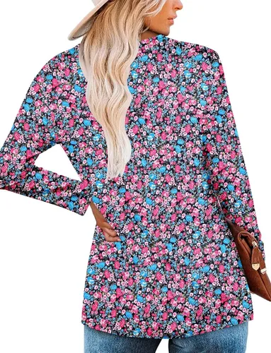 Vista 4 de ROSELINLIN - Camisas de manga corta para mujer, ajuste holgado, tops de verano para leggings
