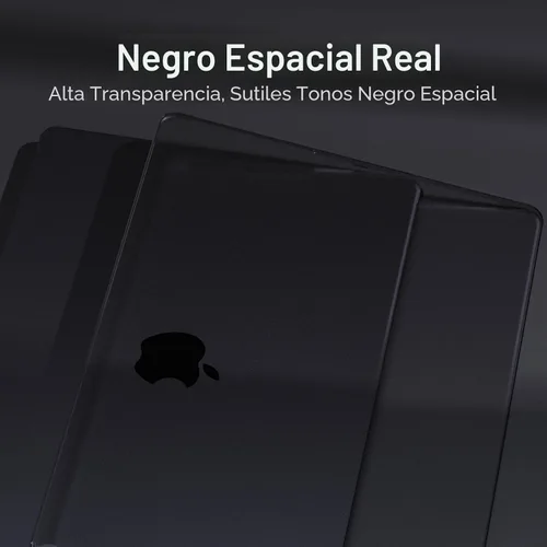 Vista 4 de Soonjet Funda para MacBook Pro de 14 pulgadas M5 M4 M3 M2 M1 Pro/Max 2026 Espacio Negro Claro