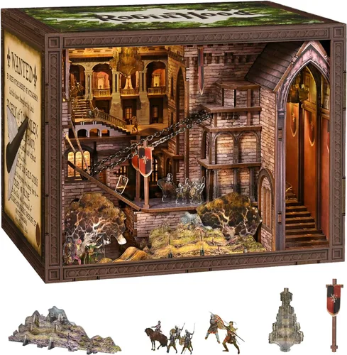 Vista 15 de MiniCity Espacio Rincón de Libros para Principiantes - Kit de Escena en Miniatura DIY con Cubierta Antipolvo, Luces y Estantería Adaptable