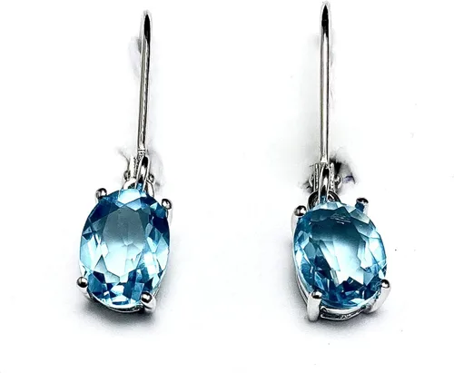 Vista 4 de E10608L Classic Mt St Helens Green Helenita May Birthstone Pendientes colgantes de plata esterlina