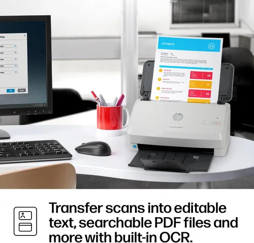 Vista 10 de HP ScanJet Pro 2000 s2, escáner rápido de 2 caras con alimentador automático de documentos, lo mejor para pequeñas empresas (6FW06A)