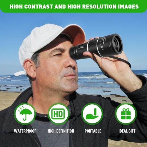 Vista 4 de 16x52 Mini Telescopio Monocular de Alta Potencia para Adultos, Regalos de Cumpleaños para Hombres Papá Él Marido Niños Adolescentes, Alcance