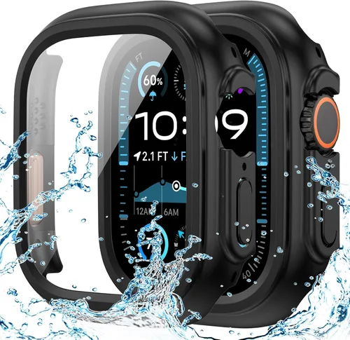 Vista 21 de Goton - Funda impermeable para Apple Watch 38 mm Series 3 2 1, protector de pantalla de vidrio templado, protección completa de policarbonato duro