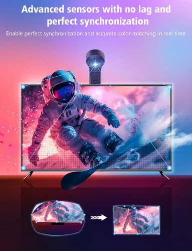 Vista 4 de echosari Sincronización de retroiluminación de TV con pantalla, luces de TV que cambian con TV para pantalla de 55 a 65 pulgadas, tira de luces