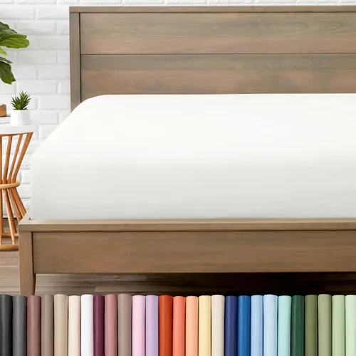 Vista 22 de Bare Home - Sábana bajera de microfibra 1800 muy suave y duradera, para colchones altos tamaño individual, color blanco Deep Pockets 6 to 15