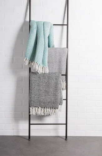 Vista 6 de DII - Manta rústica de algodón con flecos para silla, sofá, picnic, camping, playa, uso diario